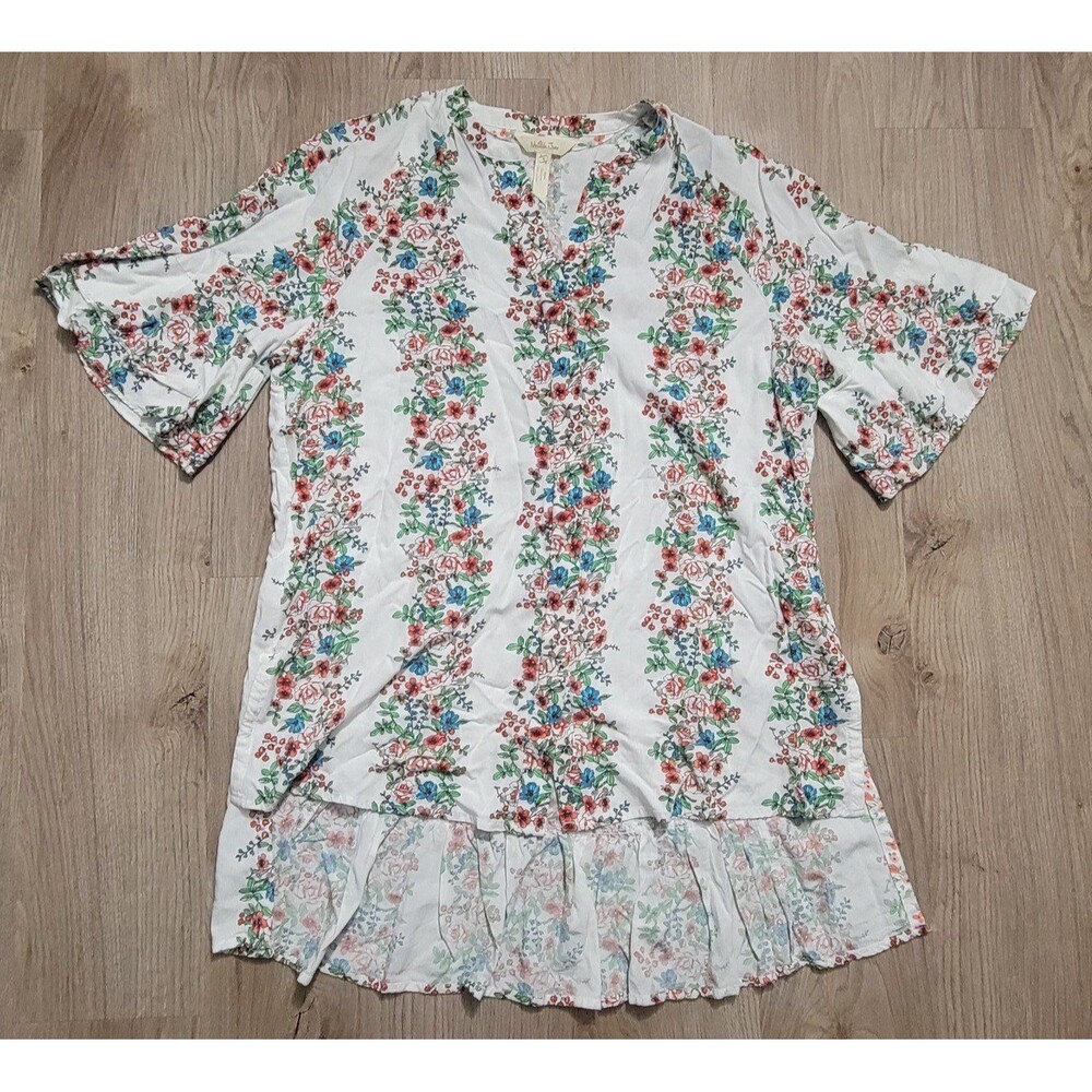 Matilda Jane Wish You Were Here Our Atlas Floral Tunic Top Womens Size Small